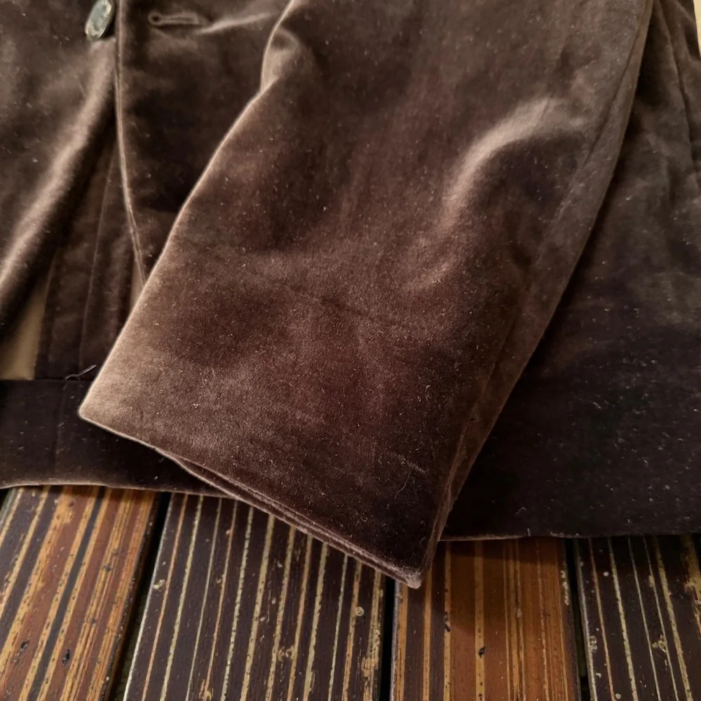 RARE - Caruso for Zero Camoshita Brown Velvet Suit - Handmade Italy - IT48/US38